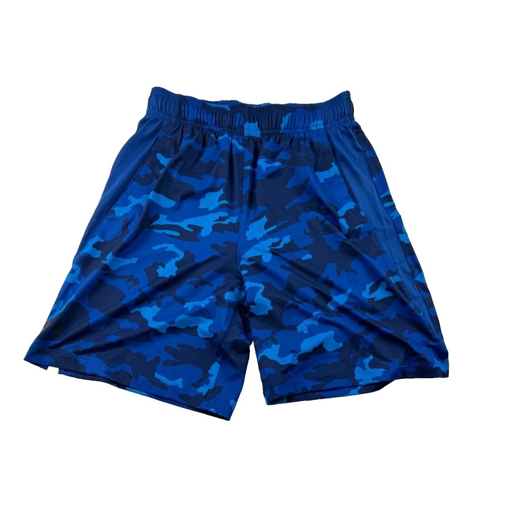 BRAND NEW UNDER ARMOUR Mens Small Blue Camouflage 8" Inseam Soft Athletic Shorts